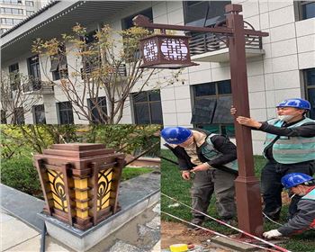 西安小區(qū)庭院燈、柱頭燈項目案例  陜西蘭光路燈廠產(chǎn)品